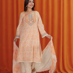 Chaiti Premium Cotton Three Piece