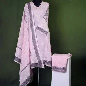Chaiti Pure Cotton Embroidery Three Piece