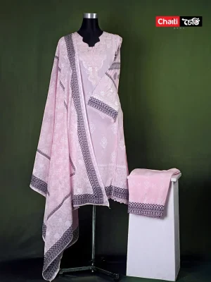 Chaiti Pure Cotton Embroidery Three Piece