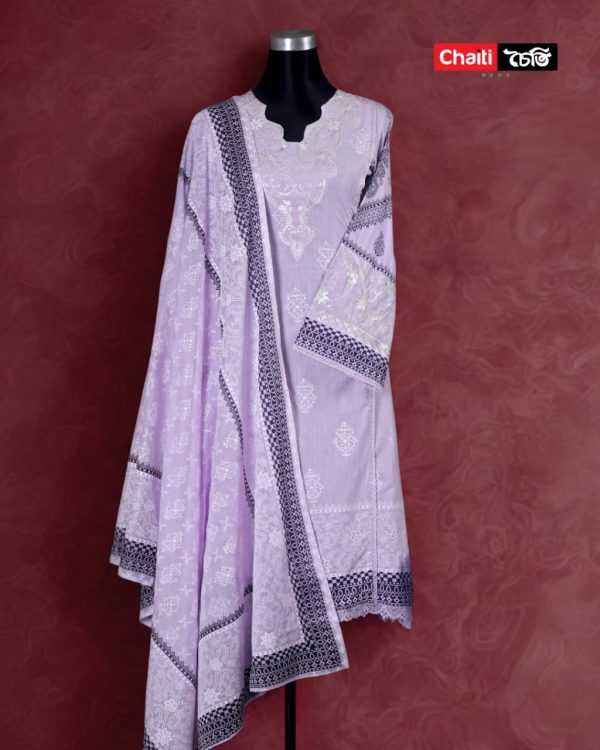 Chaiti Pure Cotton Embroidery Three Piece