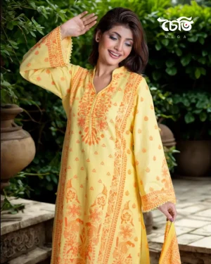 Chaiti Premium Cotton Three Piece