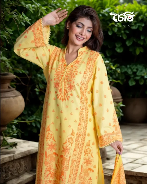 Chaiti Premium Cotton Three Piece