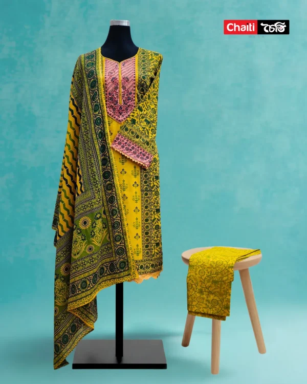 Chaiti Premium Cotton Three Piece