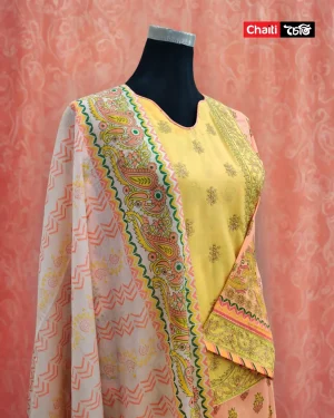 Chaiti Premium Cotton Three Piece