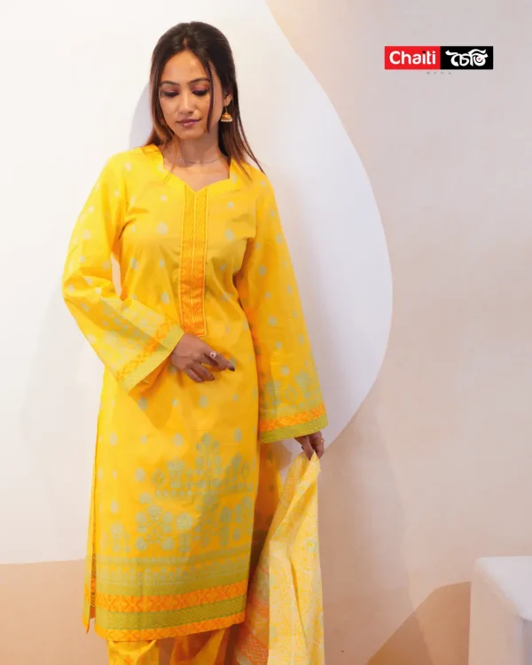 379 Chaiti Pure Cotton Three Piece