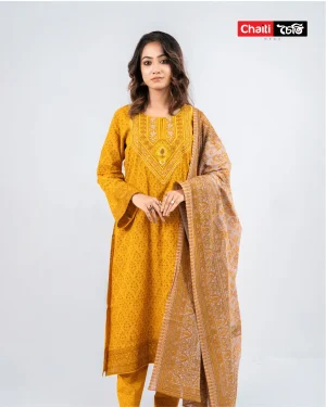 Chaiti Pure Cotton Three Piece