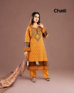 Chaiti Pure Cotton Three Piece