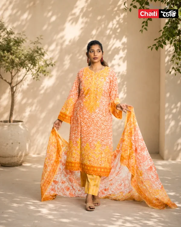 Chaiti Pure Cotton Three Piece