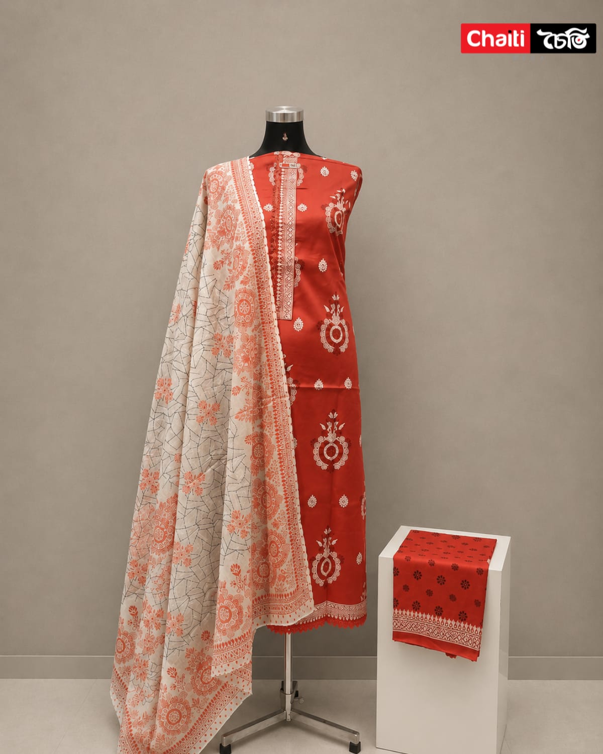 Chaiti Pure Cotton Three Piece