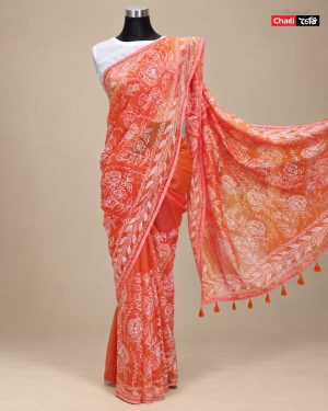 Embroidery Muslin Saree