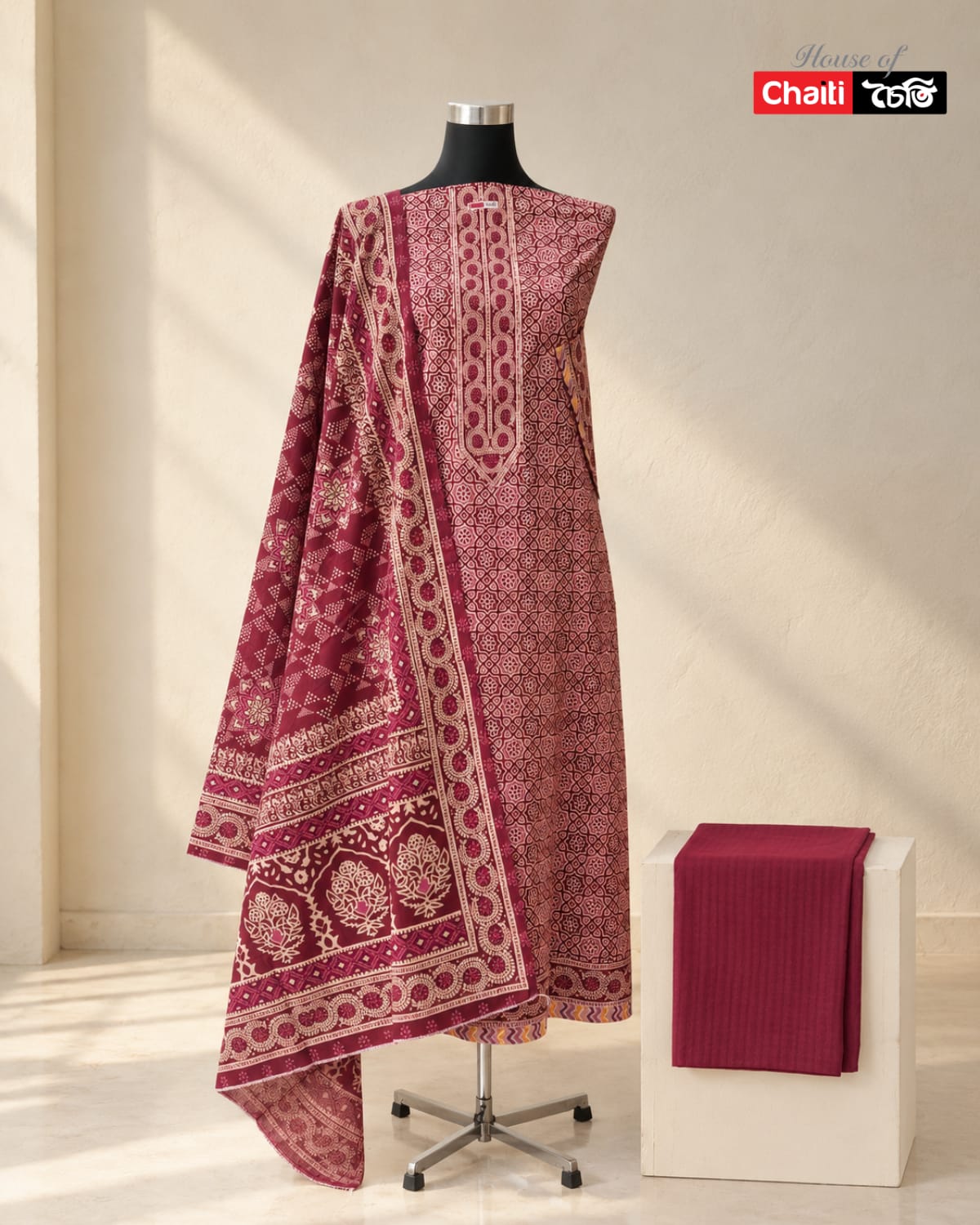 Chaiti Pure Cotton Three Piece