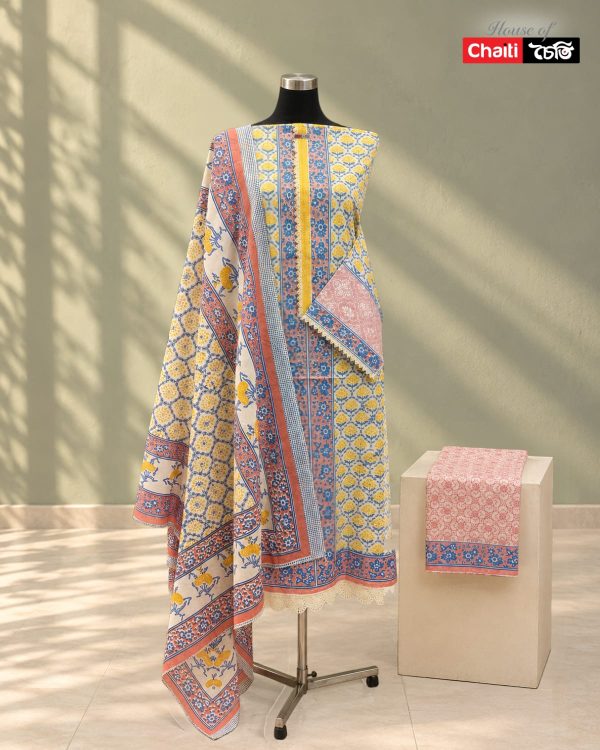 Chaiti Premium Cotton Three Piece