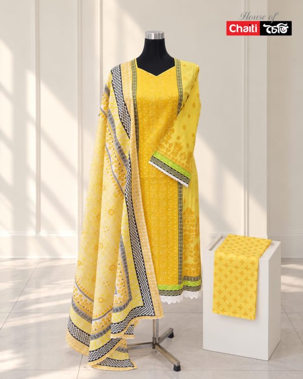Chaiti Premium Cotton Three Piece