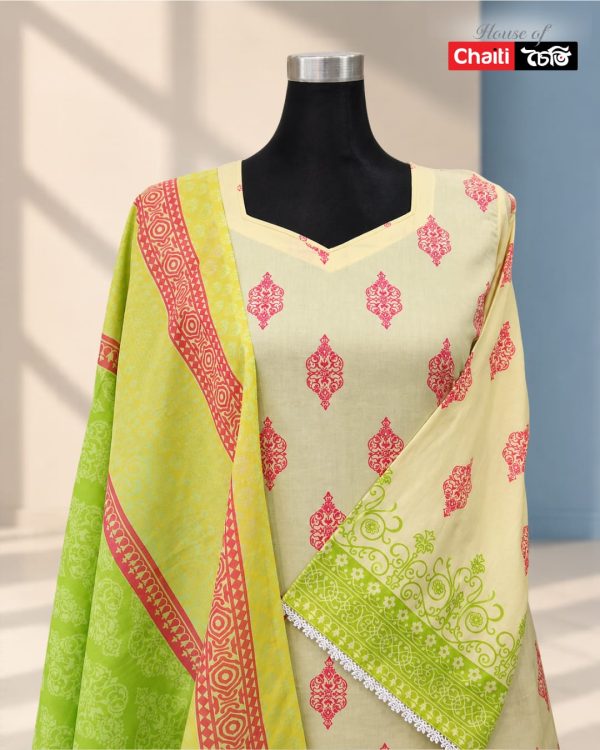 Chaiti Premium Cotton Three Piece