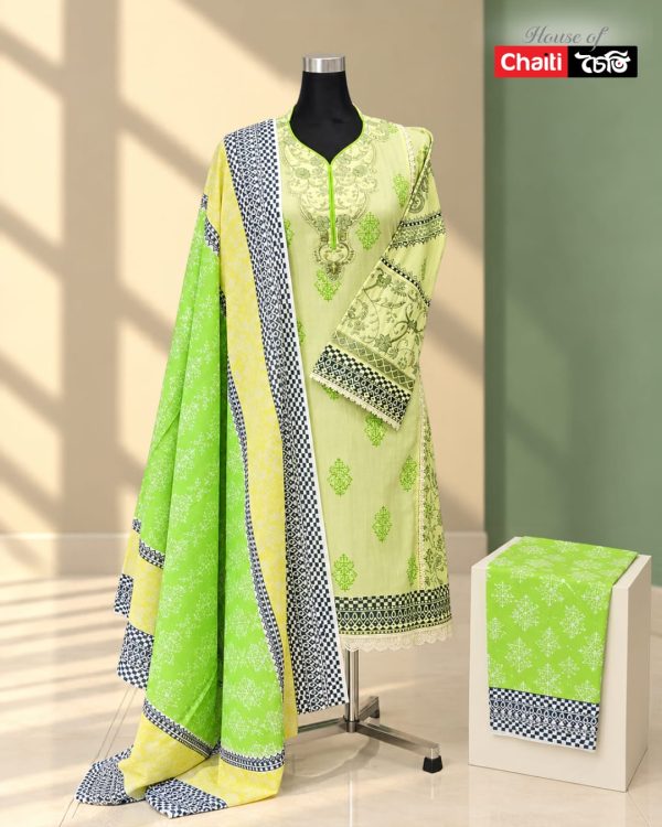 Chaiti Premium Cotton Three Piece