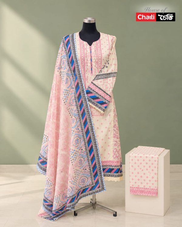 Chaiti Premium Cotton Three Piece