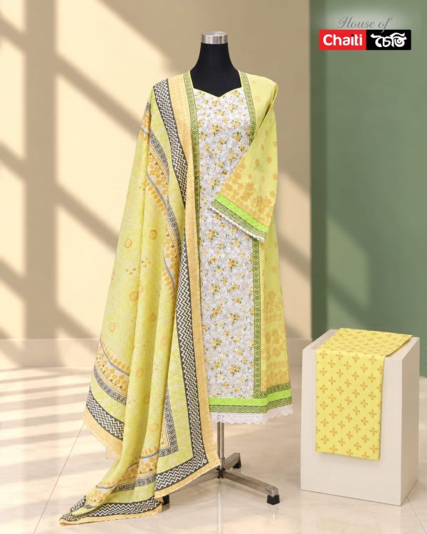 Chaiti Premium Cotton Three Piece