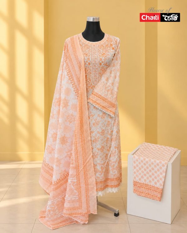 Chaiti Premium Cotton Three Piece