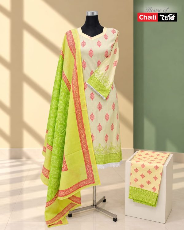 Chaiti Premium Cotton Three Piece