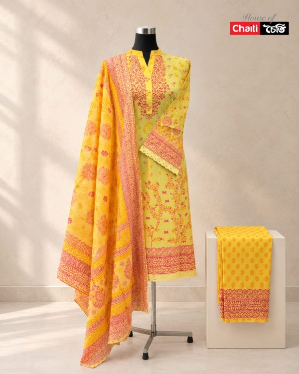 Chaiti Premium Cotton Three Piece