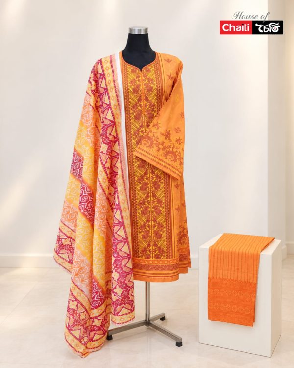 Chaiti Premium Cotton Three Piece