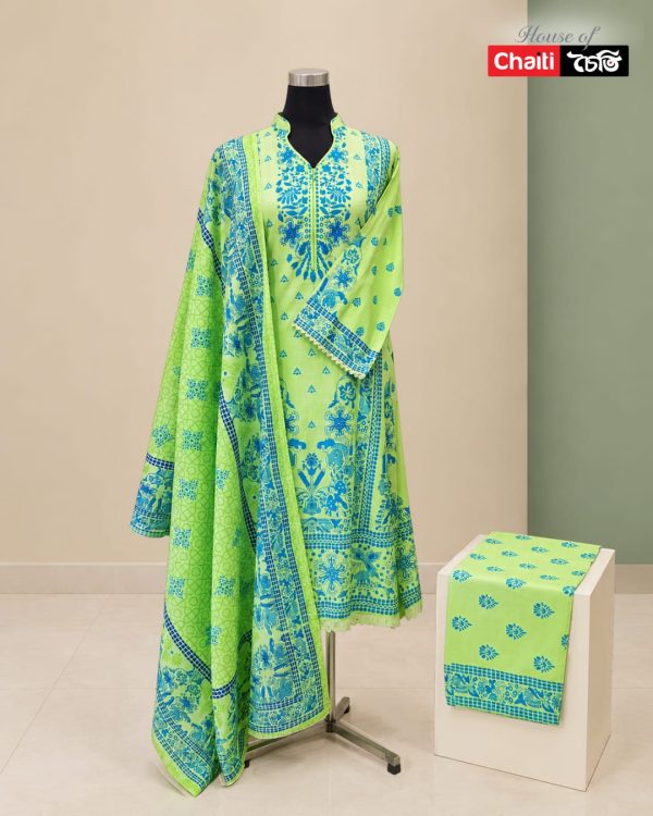 Chaiti Premium Cotton Three Piece