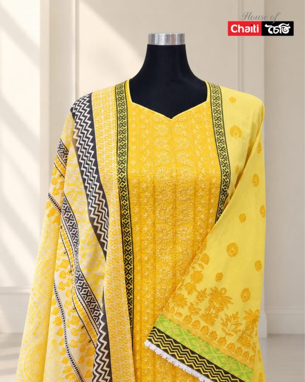 Chaiti Premium Cotton Three Piece