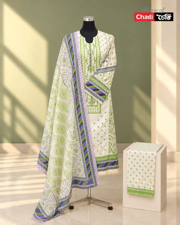 Chaiti Premium Cotton Three Piece